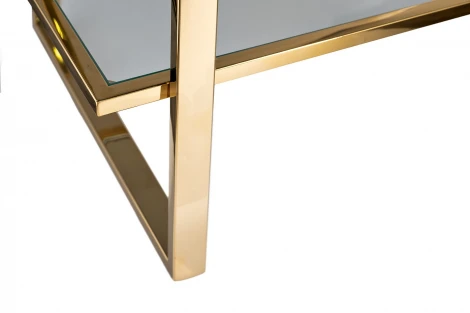 47ED-00401 Стеллаж прозр.стекло/золото 81*40*200см Garda Decor