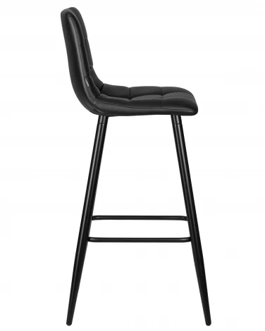 Набор 2 шт Стул барный DOBRIN NICOLE (черные матовые ножки, черная экокожа (P-01))