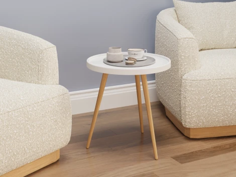 Стол журнальный Слайн Келли белый 1620181601