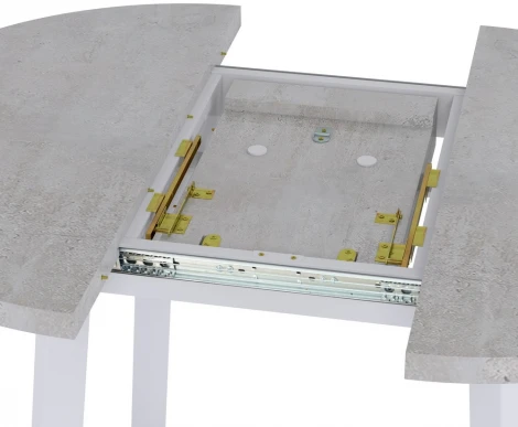 Стол Next круглый раскладной 100-130x100x76,5см, Бетон Лайт, белый Bradex Home RF 0016