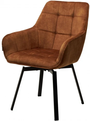 Стул MAVERICK 360 град. поворот. UF912-02B античный медный, велюр без пальчиковый"/ черный, ®DISAUR 629M05529"