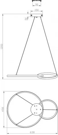 Подвесной светильник Escada Relation 10230/2LED 55W White (регулировка яркости, пульт управления, на тросе)