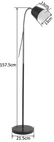 Торшер Reluce 00301-0.6-01D BK (220V)