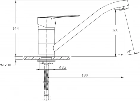 Смеситель Rush Disco DI6935-26 для кухонной мойки