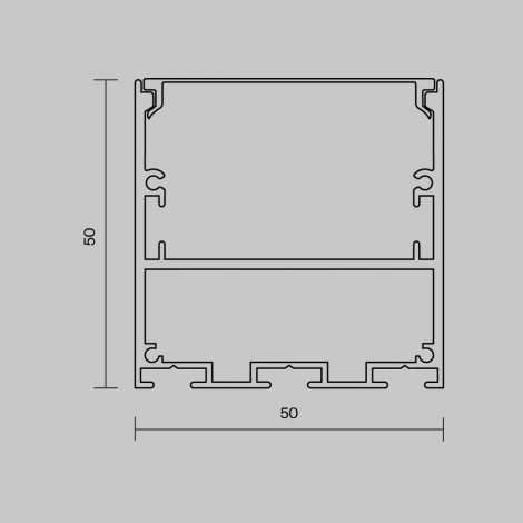 Алюминиевый профиль накладной-подвесной 50x50 черный, 3 м, ALM-5050T-B-3M Maytoni 633009