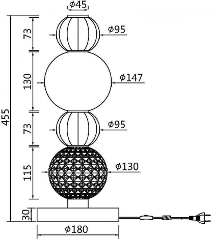 Настольная лампа Maytoni Collar MOD301TL-L18G3K1 (LED, 220V, выключатель, шарики)