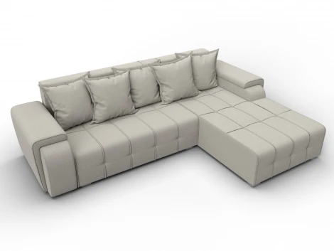 Диван угловой Лига-121 правый угол (ДСП,Брус,Рогожка/Бежевый) Лига Диванов 137340