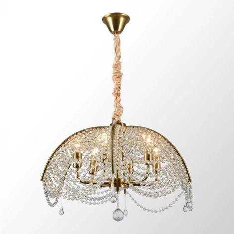 Подвесная люстра Lussole Rains LSP-6015 (220V, хрусталь, на цепи)