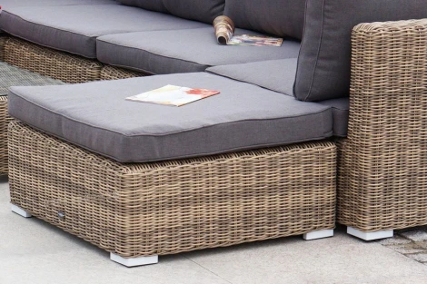 "Лунго" плетеная оттоманка с подушкой, цвет соломенный 4SIS арт.00-00000040