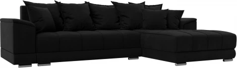 Диван угловой НордСтар правый угол (Черный/Микровельвет) Лига Диванов арт.121117