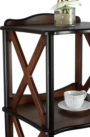 Этажерка-стеллаж Джульетта 3 уровня, орех Л Mebelik арт.008565