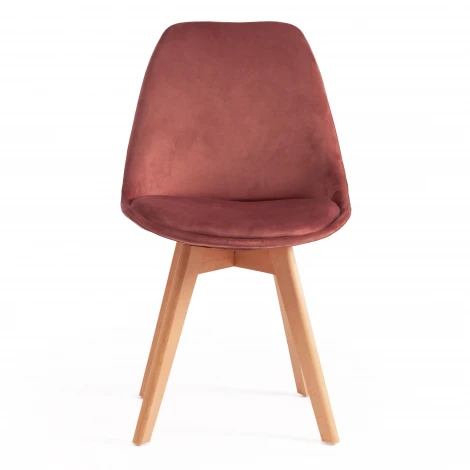 Стул TULIP SOFT (mod. 74) желтый (HLR 41)/натуральный (вельвет/дерево)