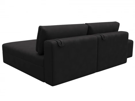 Диван угловой модульный с пуфом Лига-060 НПБ угол универсальный (ЛДСП,Брус,Фанера/Пластик/Замша/Коричневый) Лига Диванов 129690