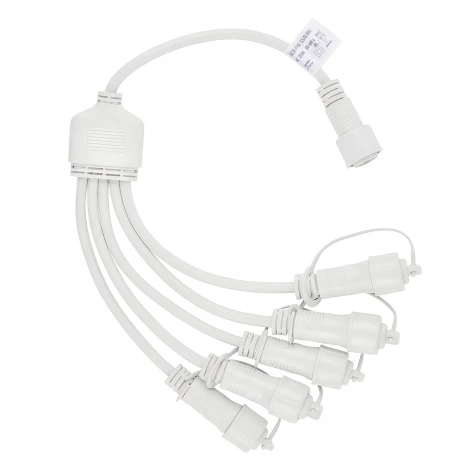 Провод-разветвитель для гирлянд серии F90PRO 0,4м. 5 выходов статика/мерцание IP67 белый UCX-F90 S5/0.4M/WH