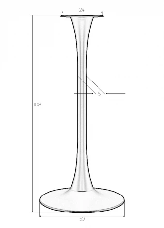 Подстолье барное DOBRIN JIM WHITE HIGH