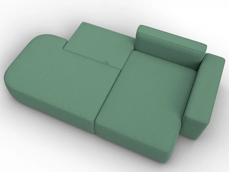 Диван угловой Лига-065 угол правый (ДСП/Пластик/Рогожка/Зеленый) Лига Диванов 129801