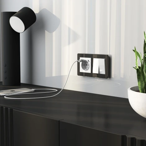 Выключатель двухклавишный (белый акрил) Werkel W1120041 (a064002)