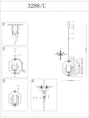 Потолочная люстра Newport 3280 3288/C