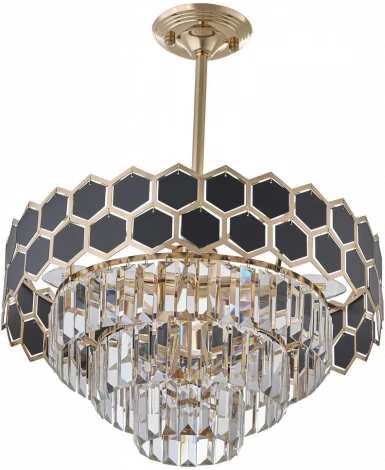 Подвесная люстра хрустальная на штанге Arte Milano Sorrento-5009 375009/4+2/300/480 GD (220V)