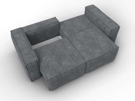 Диван прямой Лига-081 НПБ (ДСП/Пластик/Велюр/Темно-серый) Лига Диванов 130113