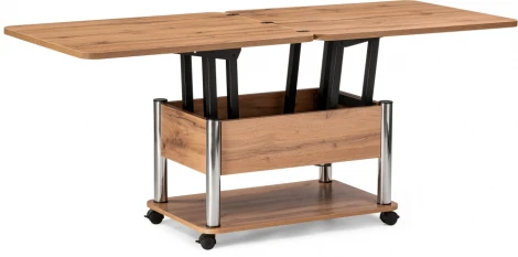 Стол-трансформер Woodville Виват дуб вотан / хром 490590