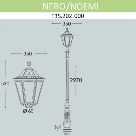 Наземный фонарь Fumagalli Noemi E35.202.000.AXH27 (220V, IP55)