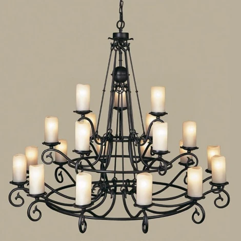 Подвесная большая люстра L'Arte Luce Napoli L13800.03 (220V, ковка, на цепи, подсвечник, свеча)