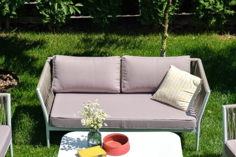 Лаунж-зона плетеная из роупа 4-местная, цвет серо-коричневый 4SIS Касабланка KASS2C2T-4-SET