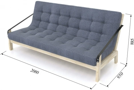 Диван Arsko Локи сосна графитовая рогожка