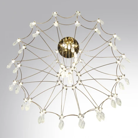 Подвесная большая люстра Odeon Light Flamenco 7000/51L золото/металл/хрусталь IP20 LED 51W (220V, на проводе)