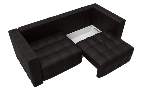 Диван прямой Лига-052 НПБ (ЛДСП,Брус,Фанера/Пластик/Экокожа/Коричневый) Лига Диванов 129903