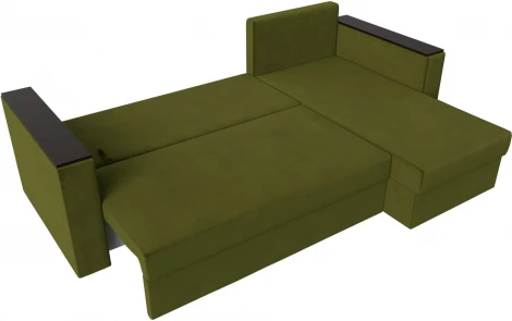 Лига Диванов угловой диван Атланта Лайт Б/С правый угол (Микровельвет/Зеленый)