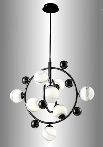 Подвесной светильник Crystal Lux SALVADORE SP8V BLACK CHROMIUM