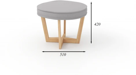 Пуф Arsko Вильсон светло-серый велюр