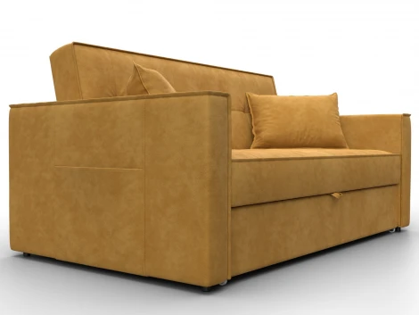 Диван прямой Лига-104 (140) (ЛДСП,Брус,Фанера,Велюр/Желтый) Лига Диванов 134863