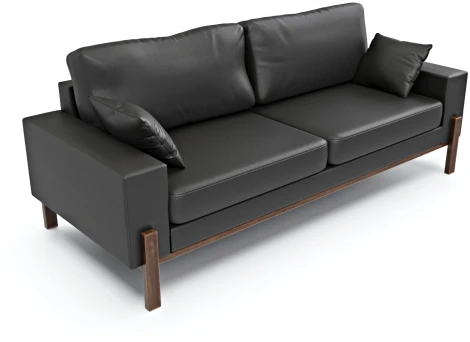 Диван Arsko прямой Хангель экокожа черная