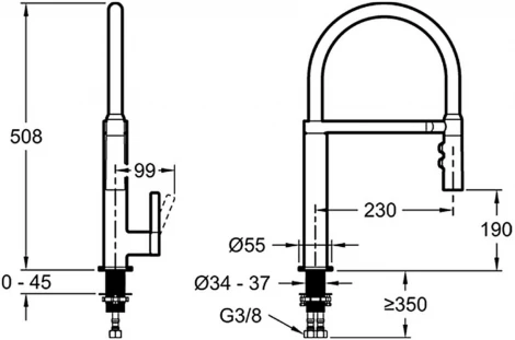 Смеситель Jacob Delafon Raphael E23311-CP для кухонной мойки