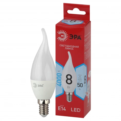Лампочка светодиодная E14 8W ЭРА LED BXS-8W-840-E14 R