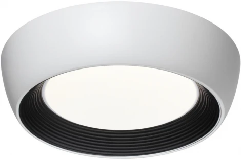 Потолочный светильник круглый Sonex Cronus 7715/54L металл/акрил/белый/черный LED 54Вт 3000-6500К D500 IP20 пульт ДУ (220V, круглые)