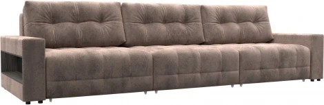 Диван прямой с полками Лига-053 НПБ Лонг Лига Диванов (Велюр) арт.128923