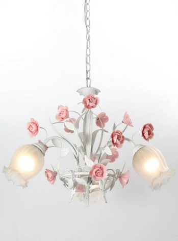 Подвесная люстра Lucia Tucci Fiori Di Rose 106.3 (220V, муранское стекло, на цепи, цветы, ветки, розы)