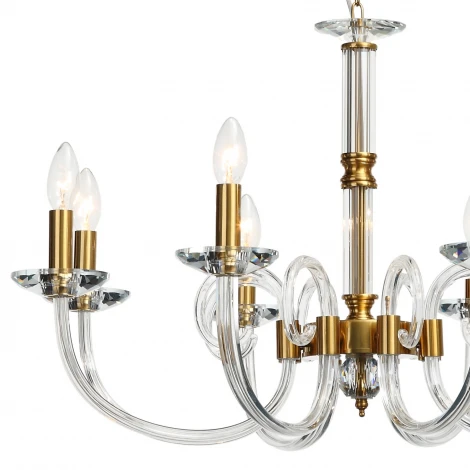 Подвесная люстра Stilfort Glass 1050/03/08P (220V, хрусталь, на цепи, свеча)