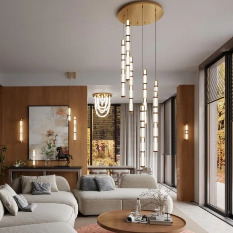 Настенный светильник Odeon Light Collier 5455/18WL сатин.латунь/терракот/черный LED 22W 4000K