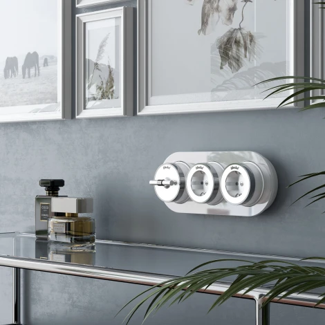 Переключатель / выключатель одноклавишный Vintage (белый матовый/хром) Werkel W5812050 (a055907)