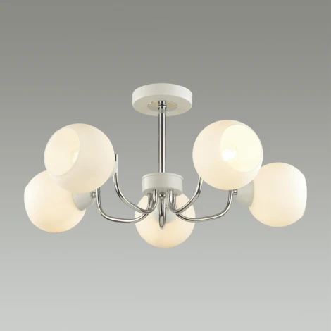 Потолочная люстар на штанге Lumion Bliss 5641/5C белый, хром E27 5*60W 220V