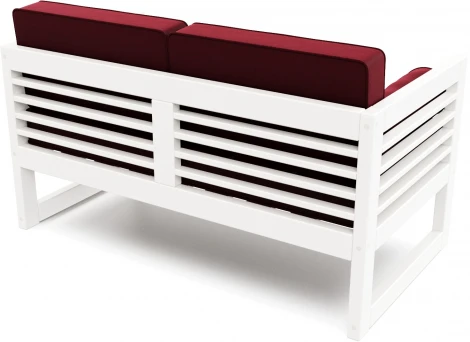 Диван Arsko прямой Сега М белая эмаль велюр бордовый