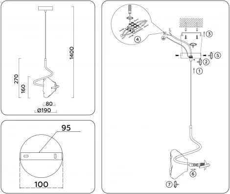 Подвесной светильник Ambrella HIGH LIGHT LH15001 (220V, на проводе)