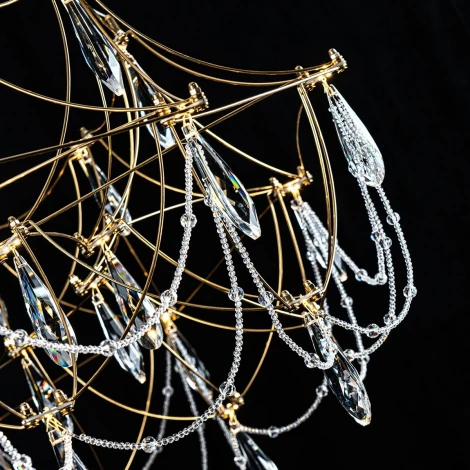 Подвесная люстра светодиодная хрустальная с пультом с регулировкой цветовой температуры Modelux MODELUX ML.5603.1000P BS