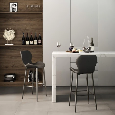 Стул Unity (комплект 2 шт) черный Hesby (Черный/Металл,Экокожа) арт.HSBI_DC1761_black_2