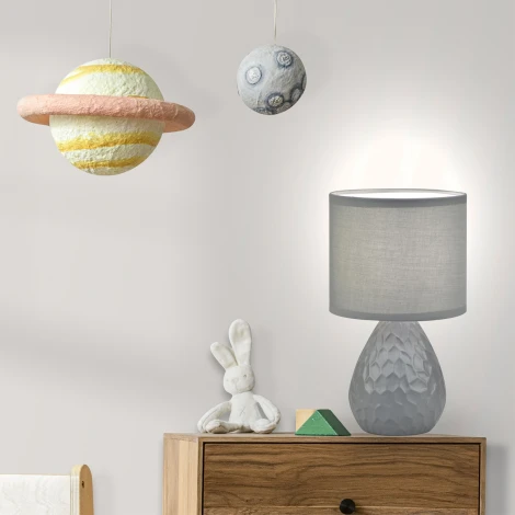 Настольный светильник Escada Provo 10168/L Grey 1х40Вт Е14, керамика/ткань, серый